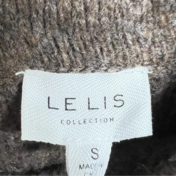 New Le Lis Ribbed Asymmetrical Long Sleeve Sweater in Brown - Picture 6 of 7